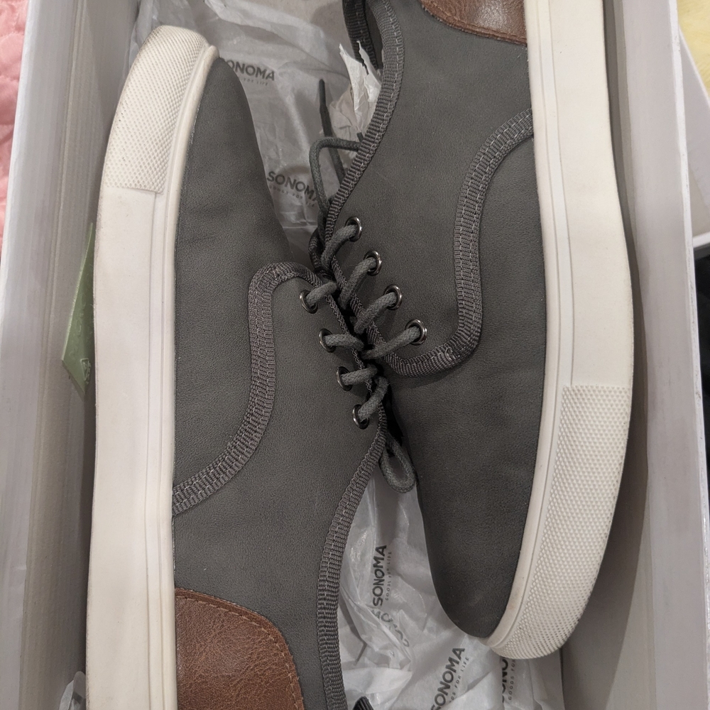Sonoma Boys Gray and Brown Sneakers